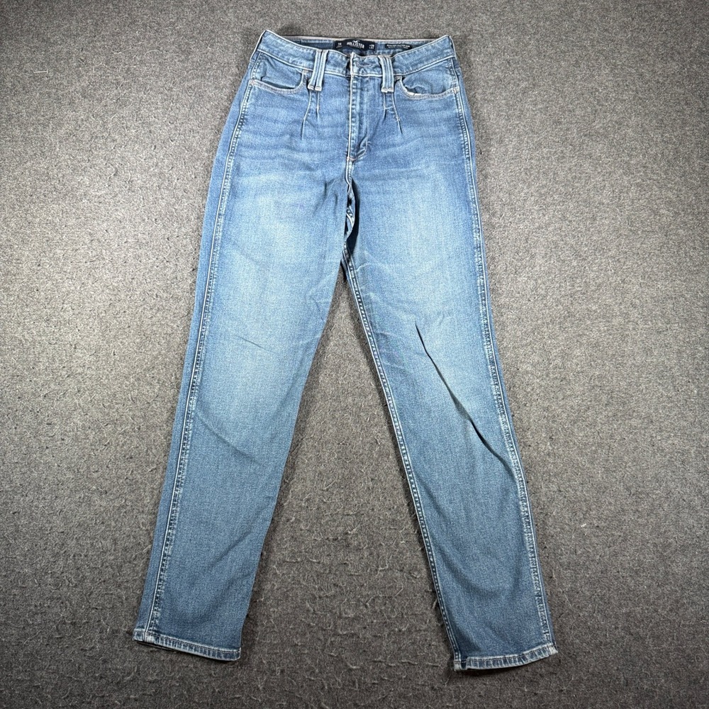 Hollister Ultra High-Rise Mom Jeans Medium Wash Vintage Stretch 7R W28 L27
